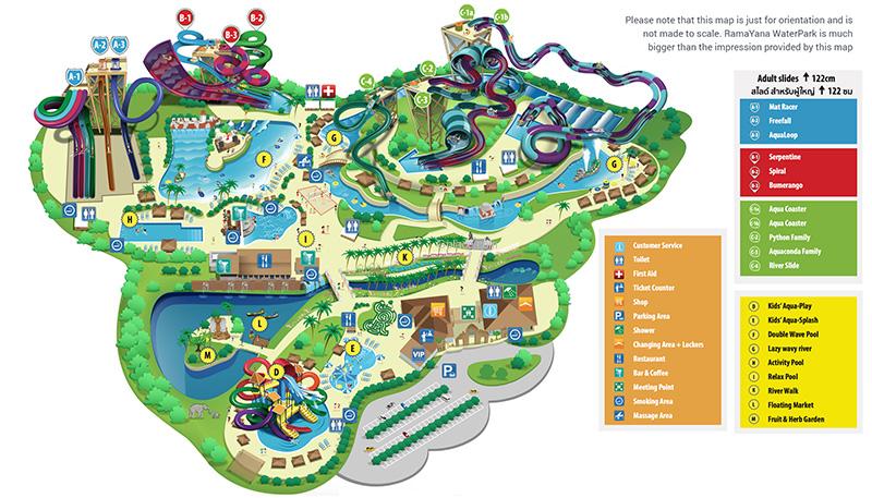 แผนที่ภายในสวนน้ำรามายณะ